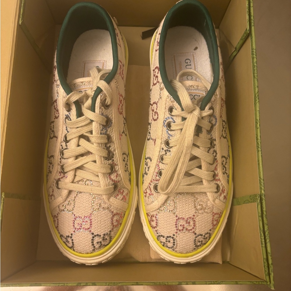 Multi color GG sneakers. Fairly new, only wore a few times due to them being big